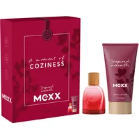 Mexx Inspired Warmth Geschenkset mit Eau de Parfum für Frauen und Körperlotion, Amber-Duft und vegane, feuchtigkeitsspendender Formel, 30 ml und 150 ml