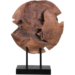 Dekofigur Fisch PLAICE FISH Holz Braun