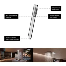 CHRIS BERGEN Stabhandbrause, Messing, chrom, mit Antikalk-Noppen - silberfarben