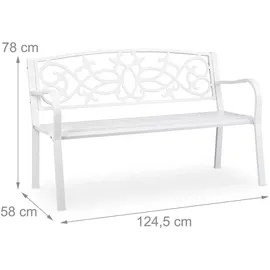 Relaxdays Gartenbank 124 x 78 x 58 cm Weiß