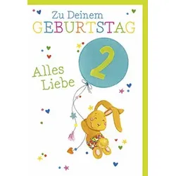 Geburtstagskarte Kinder Zahl 2 BRAUN + COMPANY 5035-23062 Bild