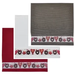 framsohn Geschirrtuch Frottier 'Lebkuchen' 50 x 50 cm (Farbe: Rot)