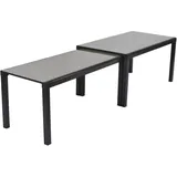Merxx Flex-Gartentisch Ausziehbar 160 (320) x 78 cm Anthrazit Aluminium Glas