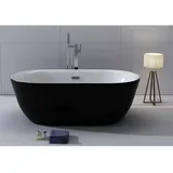 Jet-Line Freistehende Badewanne mit Whirlfunktion Maggiore II in Schwarz