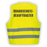 Fassbender-Druck WARNWESTEN - Sicherheitsweste GELB Warnweste nach EN ISO 20471 zertifiziert - Warn Weste BRANDSCHUTZBEAUFTRAGTER mit Reflektorstreifen (GELB I XL/XXL I 5er Set) - XL-XXL