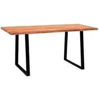 Wohnling Schreibtisch akazie rechteckig, Trapez-Gestell schwarz 120,0 x 60,0