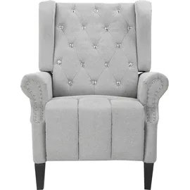 Home Affaire Ohrensessel HOME AFFAIRE "Childebert", grau (hellgrau), B:80cm H:102cm T:89cm, Sessel, Ohrensessel, mit Verstellung, Sitz und Rücken gepolstert, Sitzhöhe 49,5 cm