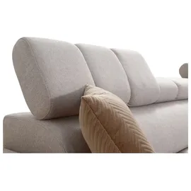 kaiser möbel Designer-Ecksofa mit Schlaffunktion und Bar GRECO III Avra Gelb Rechts
