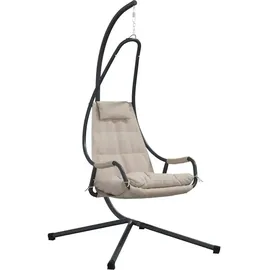 vidaXL Hängesessel mit Ständer und Kissen Taupe Stahl