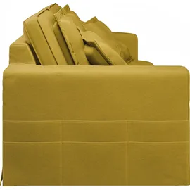 Home Affaire 3-Sitzer HOME AFFAIRE "ALISSAS BIS mit vielen Kissen, Biesen an den Kissen", gold, B:196cm H:95cm T:108cm, 92% Polyester, 8% Nylon, Sofas, Hussen-Optik, kleine Taschen an der Seite zum Verstauen