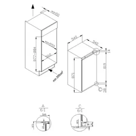 Amica EVKSS 353 900 Einbaukühlschrank (135 l, 871 mm hoch)