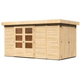 Karibu Retola 5 3,77 x 2,17 m natur inkl. Anbauschrank