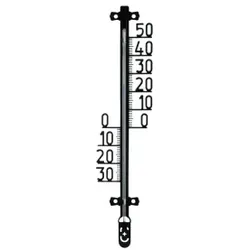 Metaltex Filigran Innen- und Aussenthermometer, Kunststoff, Filigranthermometer ideal für den Einsatz im Garten oder Gewächshaus, Maße: 5 x 27 cm, schwarz