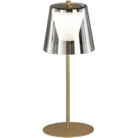 Fischer Leuchten - LED Tischleuchte Touchdimmer Außenlampe Rauchglas Gartenlampe