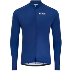 Frauen Essentials Langarm-Radtrikot - Marineblau M