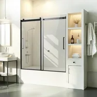Vevor Rahmenlose Schiebetür für Badewanne Duschglastür (1422-1524 x 1524