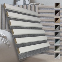 MARBET DESIGN Akustikpaneele Akustikquadrate 30x30cm Wandverkleidung Holz - (1 Paneel, grau - weiß) Lamellenverkleidung Holzwand natur