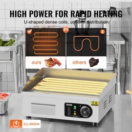 Vevor Kommerzieller Grill 2800 W 45 x 30 cm