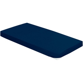 BIERBAUM Spannbettlaken »Jersey«, aus Baumwolle mit Elasthan für Matratzen bis 30 cm Höhe, Bettlaken, blau