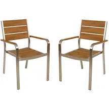 Garden Pleasure Florence Stapelstuhl 55 x 60 x 85 cm braun 4 St.