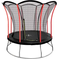 Ultrasport Gartentrampolin Trampolin Ø 305 cm, GS Zertifikat, Lotus, ovales/rundes/eckiges Gartentrampolin mit Sicherheitsnetz, gepolsterte Stangen, gepolsterte Randabdeckung, sicher, Outdoor