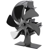 Ofenventilator 6 Blätter Kaminventilator Wärmebetriebene schnelle Windzirkulation Halbmondmuster Thermoelektrischer Ventilator für Holzbrenner S...