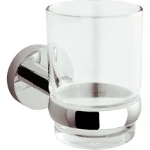 Evenes Glashalter Eight mit Wandhalter, Glas klar, Messing verchromt Evenes