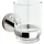 Evenes Glashalter Eight mit Wandhalter, Glas klar, Messing verchromt Evenes