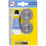 WENKO Power-Loc® Adapter Premium/Classic Befestigen ohne bohren, Kunststoff, 4 x 1.5 x 4 cm, Chrom