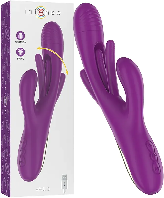 INTENSE - Apolo wiederaufladbarer Multifunktionsvibrator mit 7 Vibrationsmodi und schwingender Zunge Lila