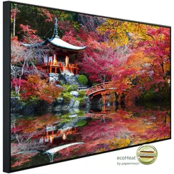 PAPERMOON Infrarotheizung "Japanischer Garten", bunt (kunstmotiv im aluminiumrahmen), B/H/T: 100cm x 60cm x 3cm, 600 W, Heizkörper, sehr angenehme Strahlungswärme