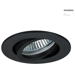 Brumberg Einbaustrahler LOOP-R,  ohne Fassung / LED Moduleinsatz, 20° schwenkbar, Recycling-Kunststoff, schwarz BRUM-27063180
