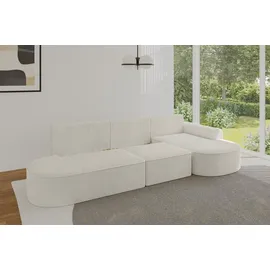 altdecor Eckcouch Cord 5-Sitzer Creme