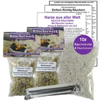 2 x 50ml Olibanum India REINES WEIHRAUCH Harz Boswellia Serrata zum Räuchern & Ausräuchern. 6-TLG Räucherset (4 x ZUBEHÖR) mit Räucherwerk für Schutz + Reinigung & Rauhnächte. 81670-19