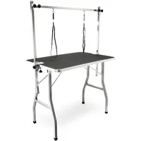 Wiltec Schertisch Trimmtisch Grau/Schwarz 91x61x76 cm