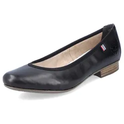 Ballerina RIEKER, Damen, Gr. 40, schwarz (schwarz, schwarz), Leder, elegant, Schuhe, Pumps, Business Schuh in schlichter Eleganz, Topseller