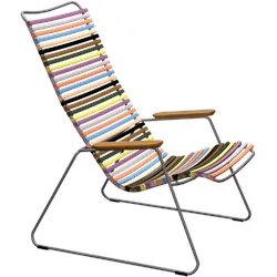 HOUE CLICK Relaxsessel Lounge Chair Bambusarmlehnen Stahlgestell - Grau