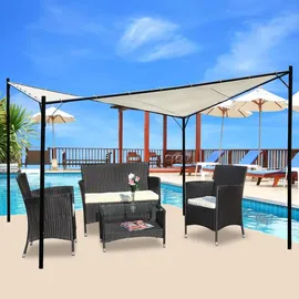 aleos Gartenpavillon Paros 4 x 4 m Beige