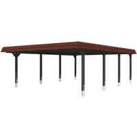 SKANHOLZ Carport Wendland 630x879 rote Blende, anthrazit, 20mm Dachschalung