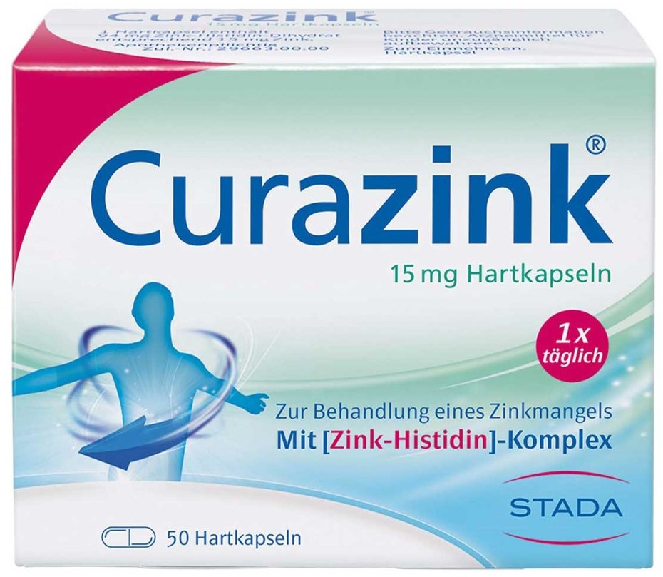 Curazink 15 mg Hartkaspeln gegen Zinkmangel