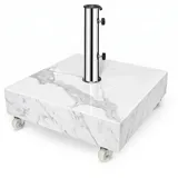 osoltus Schirmständer mit Rollen in Marmor Optik Glanz 60kg 50 X 50cm