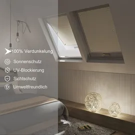 Woltu Thermorollo Dachfenster 60 x 93 cm beige