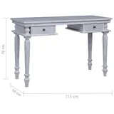 vidaXL Schreibtisch 115x50x78 cm Massivholz Mahagoni