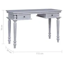 vidaXL Schreibtisch 115x50x78 cm Massivholz Mahagoni
