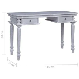 vidaXL Schreibtisch 115x50x78 cm Massivholz Mahagoni