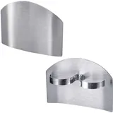 Westmark 2x Fingerschutz/Schneidhilfe, mit je 2 Schlaufen, zum Schneiden und Hacken, Rostfreier EdelstahlSilber, 10712270