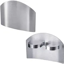 Westmark 2x Fingerschutz/Schneidhilfe, mit je 2 Schlaufen, zum Schneiden und Hacken, Rostfreier EdelstahlSilber, 10712270