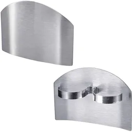 Westmark 2x Fingerschutz/Schneidhilfe, mit je 2 Schlaufen, zum Schneiden und Hacken, Rostfreier EdelstahlSilber, 10712270
