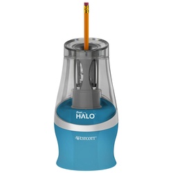 WESTCOTT elektrischer Anspitzer blau/transparent