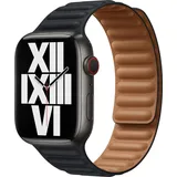 Apple Lederarmband mit Endstück M/L für Apple Watch 45mm Mitternacht (ML823ZM/A)